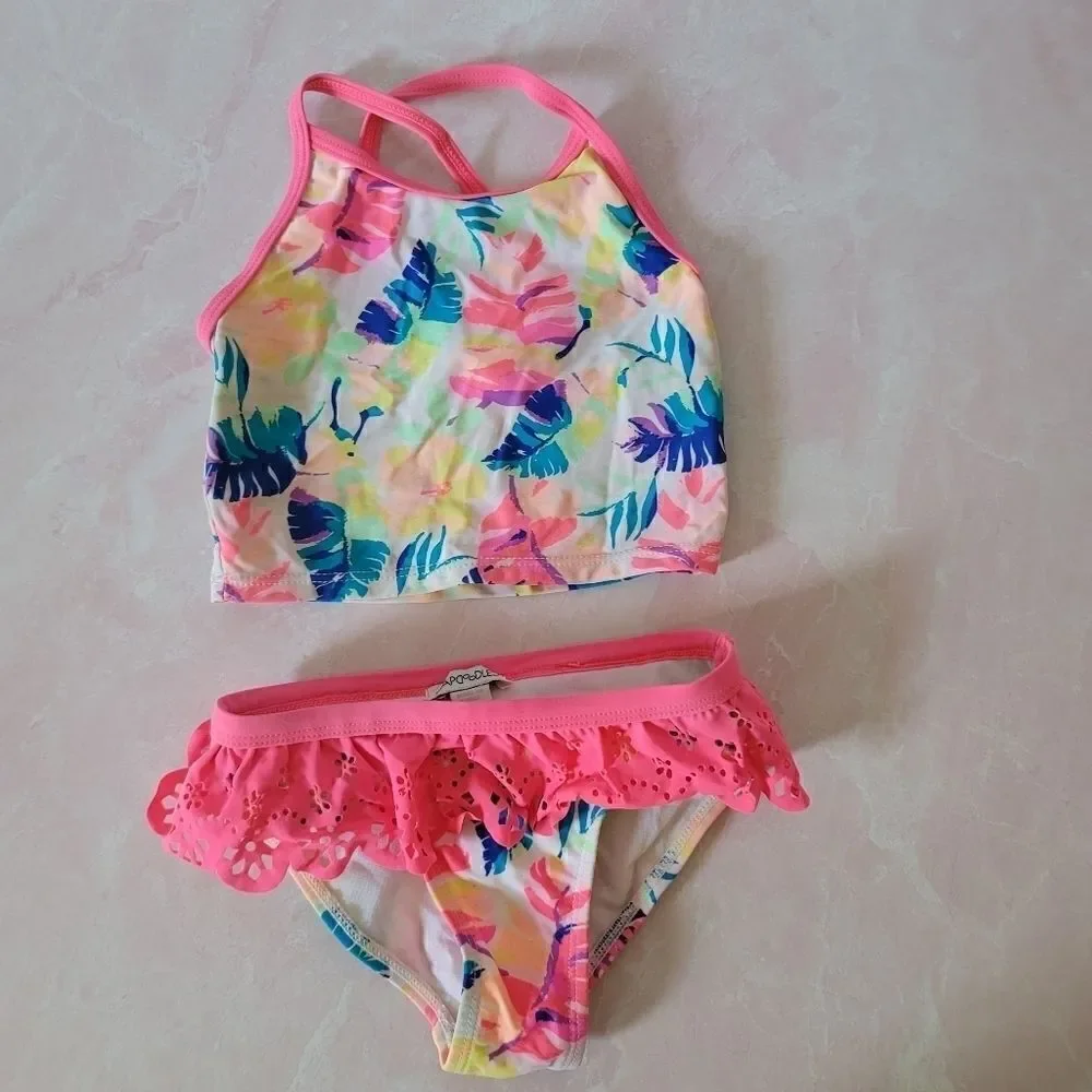 Baby girl 2t laser cut tank top bikini bottom set